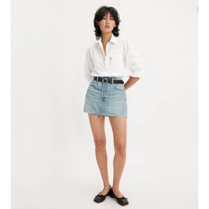 Levi's Icon Denim Mini Skirt Woven Minutes Sz 27 Button Fly